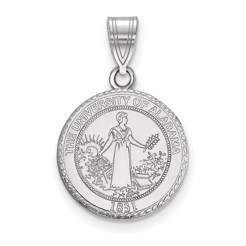 Sterling Silver U. Of Alabama Medium Crest Pendant